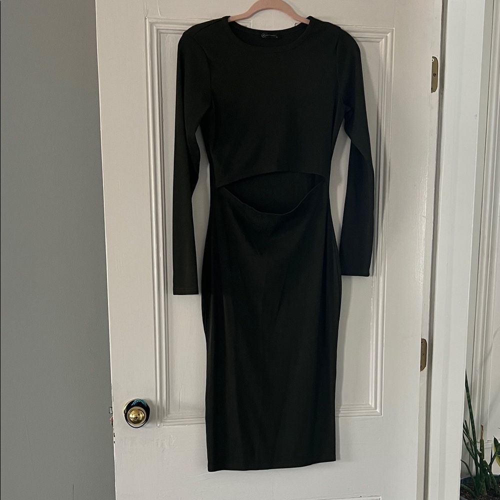 Elegant Dark Green Long Sleeve Dress